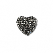 Bohemian kralen hart Anthracite