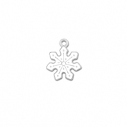 Bedels metaal sneeuwvlok Zilver-wit
