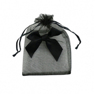 Sieraad zakje organza met strik Black