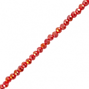 Top Facet kralen 6x4mm disc Red