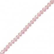 Top Facet kralen 6x4mm disc Light pink