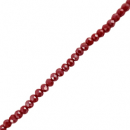 Top Facet kralen 3x4mm disc Dark red