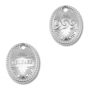 BY31® Roestvrij stalen (RVS) stainless steel bedel angelnumbers 999 / release Silver