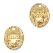 BY31® Roestvrij stalen (RVS) stainless steel bedel angelnumbers 888 / balance Gold