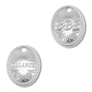 BY31® Roestvrij stalen (RVS) stainless steel bedel angelnumbers 888 / balance Silver