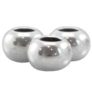 DQ metaal ball 6x4mm Antiek zilver (nikkelvrij)