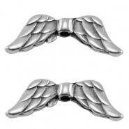kralen DQ metaal angel wings Antiek zilver (nikkelvrij)