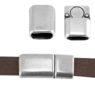 DQ metaal magneetslot voor 10mm plat leer Antiek zilver (nikkelvrij)