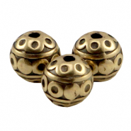 DQ metalen kraal 8mm deco Antiek brons (nikkelvrij)