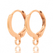 Onderdelen DQ metaal sluitbare oorhangers met oog Rosé goud (nikkelvrij)