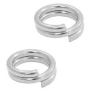 Onderdelen DQ metaal splitring 5mm Antiek zilver (nikkelvrij)