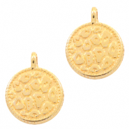 Bedels DQ metaal luipaard print 12mm Goud (nikkelvrij)