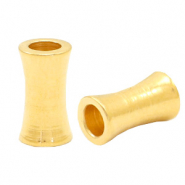 Kralen DQ metaal tube Goud (nikkelvrij)