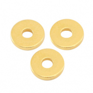 Kralen DQ metaal disc rondellen 6x1mm Goud (nikkelvrij)