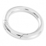 Onderdelen DQ metaal sleutelhanger ring 35mm Antiek zilver (nikkelvrij)