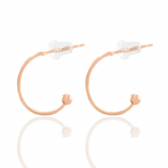 Onderdelen DQ metaal creolen 15mm Rosé goud (nikkelvrij)