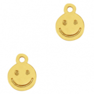 Bedels DQ metaal smiley Goud (nikkelvrij)