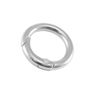 Onderdelen DQ metaal sleutelhanger 23mm Antiek zilver (nikkelvrij)