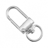 Onderdelen DQ metaal sleutelhanger 32mm Antiek zilver (nikkelvrij)