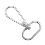 Onderdelen DQ metaal sleutelhanger 45mm Antiek zilver (nikkelvrij)