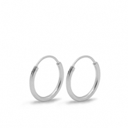 Onderdelen DQ metaal oorbellen creolen 15mm Zilver (nikkelvrij)