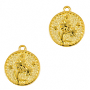 Bedels DQ metaal bloem Goud (nikkelvrij)