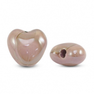DQ Grieks keramiek kralen hart Pink-brown