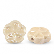 Kralen keramiek bloem Beige