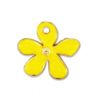 Bedels DQ metaal bloem Goud-yellow (nikkelvrij)