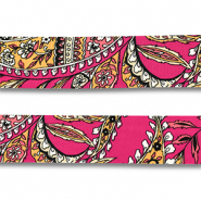 Bandana bloem en blad Magenta pink