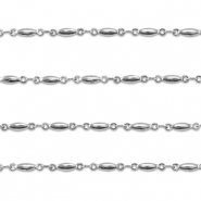 Roestvrij stalen (RVS) Stainless steel onderdelen jasseron ovaal Silver