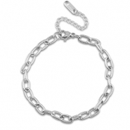 Roestvrij stalen (RVS) Stainless steel schakelarmbanden twisted Silver