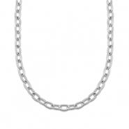 Roestvrij stalen (RVS) Stainless steel schakelkettingen twisted Silver