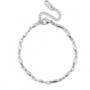 Roestvrij stalen (RVS) Stainless steel armbanden ovaal Silver