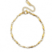 Roestvrij stalen (RVS) Stainless steel armbanden ovaal Gold