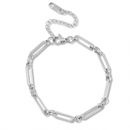 Roestvrij stalen (RVS) Stainless steel schakelarmbanden Silver