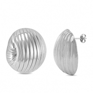Roestvrij stalen (RVS) Stainless steel oorbellen / oorstekers Silver