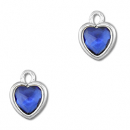 Hangers van Crystal glas hart Dark blue-silver