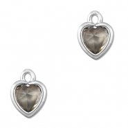 Hangers van Crystal glas hart Light grey-silver