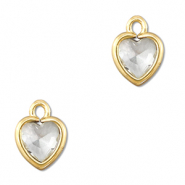 Hangers van Crystal glas hart Transparent-gold