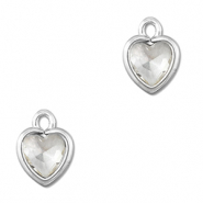 Hangers van Crystal glas hart Transparent-silver