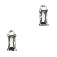 Hangers van Crystal glas rechthoek Multicolor-silver