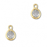 Hangers van Crystal glas rond Transparent-gold
