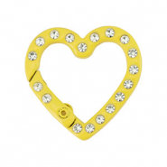 Gekleurde onderdelen sleutelhanger hart Yellow