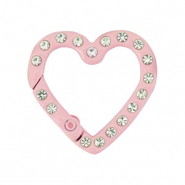 Gekleurde onderdelen sleutelhanger hart Pink