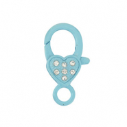 Gekleurde onderdelen karabijnslot hart Light blue