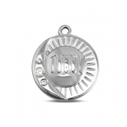 BY31® Roestvrij stalen (RVS) Stainless steel bedels rond met 11:11 Silver