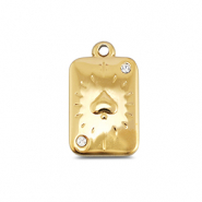 BY31® Roestvrij stalen (RVS) Stainless steel bedels kaart schoppen Gold