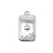 BY31® Roestvrij stalen (RVS) Stainless steel bedels kaart schoppen Silver