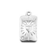 BY31® Roestvrij stalen (RVS) Stainless steel bedels kaart hart Silver